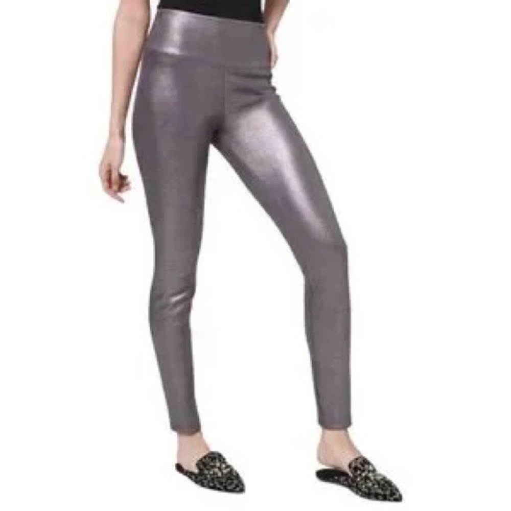 WHBM Shiny Metallic Runway Leggings Silver Size 6